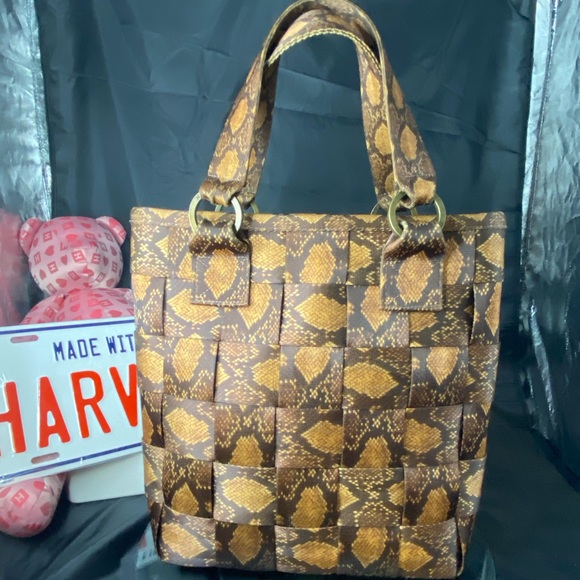 Retired Harveys Python Carriage Ring Tote - Picture 1 of 15